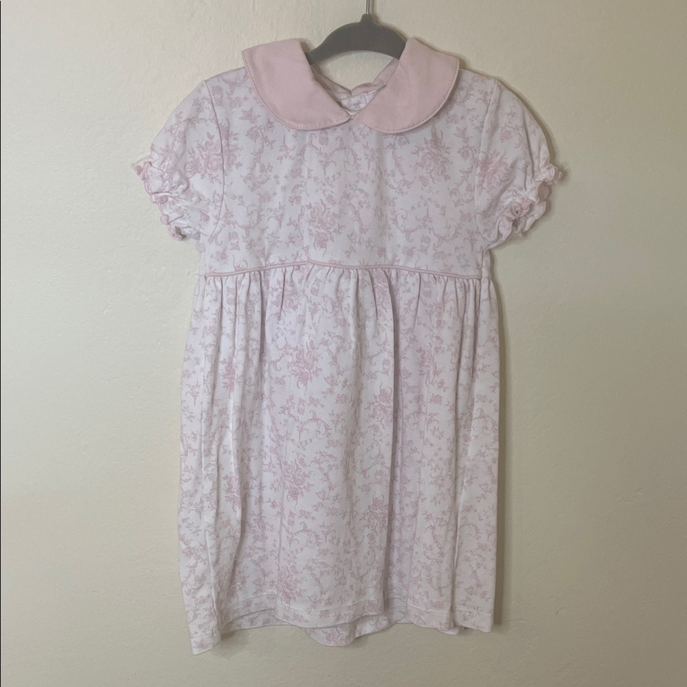 Baby Loren Pima Cotton Pink Floral Dress with Peter Pan Collar